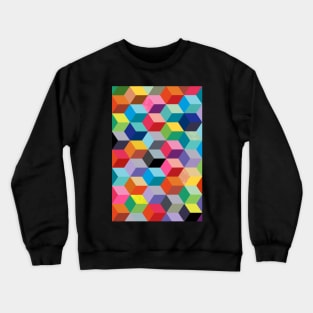 Geometric rainbow cubes Crewneck Sweatshirt